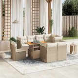 Maison Chic Seti vrtnega pohištva - Vrtna garnitura 9-delna z blazinami bež poli ratan, (21796009) | Shoptok.si