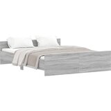 Maison Chic Posteljni okvir - Dvoposteljna postelja - Zakonska postelja z vzglavjem in vznožjem siva sonoma 150x200 cm-J16202, (21769376) | Shoptok.si