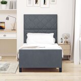 vidaXL Postelja Temno Siva 100x200 cm Velvet | Shoptok.si