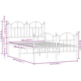  Metalni okvir kreveta uzglavlje i podnožje bijeli 120x200 cm | shoptok.hr