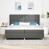  Krevet s opruga kutije s LED trakama Siva 200 x 200 cm tkanina | shoptok.hr