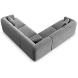Cosmopolitan Design Svetlo siva žametna kotna sedežna garnitura Campi – | Shoptok.si