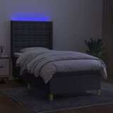  Krevet box spring s madracem LED svjetlosivi 100x200 cm tkanina | shoptok.hr