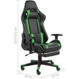vidaXL Okretna igraća stolica s osloncem za noge zelena PVC | shoptok.hr