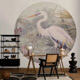  Okrugla fototapeta - Heron wading in a pond - illustration in bright colours 180x180 | shoptok.hr