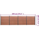  Komplet ograjnih panelov rjav 699x186 WPC | Shoptok.si