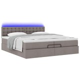  Otomanski okvir kreveta s madracima smeđesivi 200x200cm tkanine | shoptok.hr