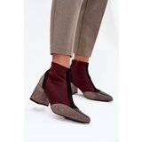 Boto Women's ankle boots with chunky heel zip Bordeaux Delvane | Shoptok.si