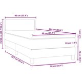vidaXL Box Spring krevet s madracem svijetlo sivi 90x220 cm baršun | shoptok.hr