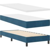 Box Spring Postelja z Blazino Temno Modra 80x200 cm Žamet, (22050147) | Shoptok.si
