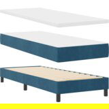 Box Spring Krevet s Madracem Tamnoplavi 80x200 cm Baršun | shoptok.hr