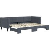 vidaXL Izvlečna dnevna postelja temno siva 80x200 cm žamet | Shoptok.si