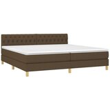  Krevet box spring s madracem LED tamnosmeđi 200x200 cm tkanina | shoptok.hr
