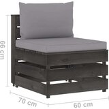 vidaXL Modularna srednja sofa s jastucima od sivo impregniranog drva | shoptok.hr