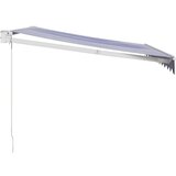 vidaXL Zložljiva tenda modra in bela 3x2,5 m blago in aluminij | Shoptok.si