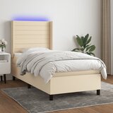  The Living Store Box spring postelja z vzmetnico LED krem 100x200 cm blago - Box Spring Postelja, (21445847) | Shoptok.si