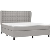  Box spring postelja z vzmetnico svetlo siva 180x200 cm blago, (20788879) | Shoptok.si