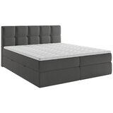 MID.YOU POSTELJA Z VZMETNICO 200 cm x 220 cm , les, tekstil, leseni material temno siva | Shoptok.si