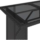  Vrtni stol sa staklenom pločom crni 110x68x70 cm od poliratana | shoptok.hr