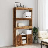  Visoka komoda boja staro drvo 92x33x180 cm konstruirano drvo | shoptok.hr