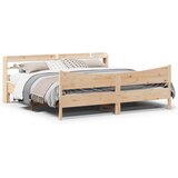  Okvir kreveta s uzglavljem 200 x 200 cm od masivne borovine | shoptok.hr