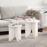 vidaXL Set kavno mizico 2 pcs Bela 41.5 x 41.5 x 44 cm Cene