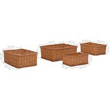  4-dijelni set uklapajućih košara od vrbe smeđi | shoptok.hr