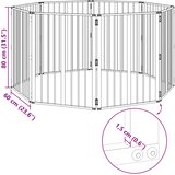 Vrata za pse 8 pcs Crna 60 x 80 cm Cinkani čelik | shoptok.hr