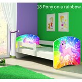  Dječji krevet ACMA s motivom, bočna bijela 160x80 cm 18 Pony on a rainbow | shoptok.hr