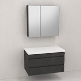 Kolpa San Naomi Set 80cm Crna (Ormarić sa umivaonikom + Ogledalo/ormarić) Cene