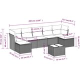  8-dijelni set vrtnih sofa od poliratana s jastucima bež | shoptok.hr