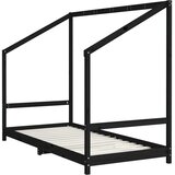  Okvir za dječji krevet crni 2x(90x190) cm od masivne borovine | shoptok.hr