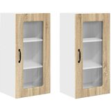 vidaXL Stenska kuhinjska omarica 2 pcs Sonoma hrast 40 x 31 x 80 cm | Shoptok.si