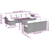  11-dijelni set vrtnih sofa od poliratana s jastucima crni | shoptok.hr