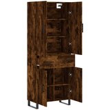  Visoka komoda dimljeni hrast 69,5x34x180 cm konstruiranog drva Slike