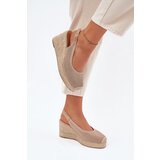 Boto Wedge Sandals For Women With Braiding Dark Beige Tulliata | Shoptok.si