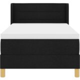 vidaXL Postelja z vzmetnico Črna in bela in črna 100 x 200 cm blago | Shoptok.si