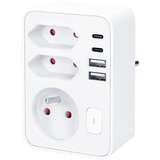solight P109PD20 - Produžna utičnica 1x16A+2x 2,5A sa 2x USB A+C punjačem, bela Cene