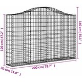  Lučne gabionske košare 3 kom 200x30x120/140cm pocinčano željezo | shoptok.hr