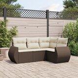  4-dijelni set vrtnih sofa od poliratana s jastucima smeđi | shoptok.hr