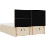  Otomanski okvir kreveta s madracima krem 200x200cm od tkanine | shoptok.hr