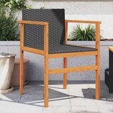 Maison Chic Vrtni stoli - Stol za vrt 2 kosa črn poli ratan in trden les JS1188, (21878018) | Shoptok.si