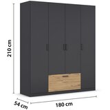 Boxxx OMARA ZA OBLAČILA, siva, hrast artisan Slike