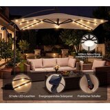 Vrt Pravokutni suncobran s postoljem, LED svjetlima i ručicom, rotirajući za 360°, konzolni suncobran, smeđi | shoptok.hr