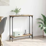 vidaXL Konzolna miza Umetni hrast 75 x 22,5 x 75 cm Konstruiran les | Shoptok.si
