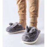 Gemre Gray warm slippers with reindeer ears Cene