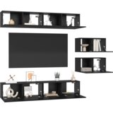 vidaXL TV omarica s shranjevanjem z vrati 6 pcs Črni hrast 80 x 30 x 30.5 cm | Shoptok.si