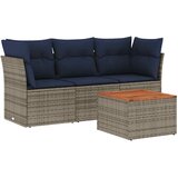  4-dijelni set vrtnih sofa od poliratana s jastucima sivi | shoptok.hr