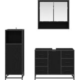  Set namještaja za kupaonicu 3 kom. Crni hrast 80 x 33 x 60 cm | Shoptok.si