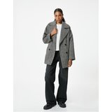 Koton Double Breasted Coat with Buttoned Herringbone Pattern and Pocket Detail | ePonuda.com